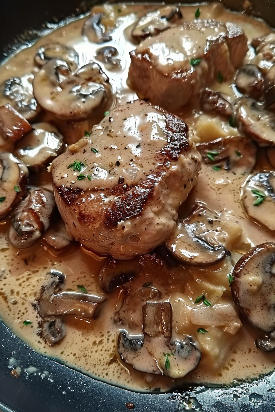 Filet Mignon au Boursin et Champignons