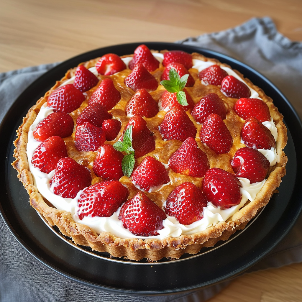 Tarte aux Fraises et aux Spéculoos sans Cuisson