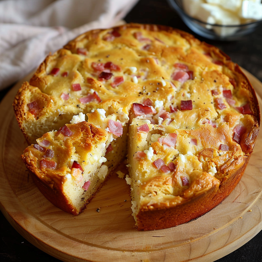 Gâteau Yaourt Salé aux Lardons et Feta