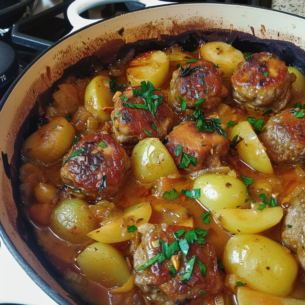 Ragoût de Pommes de Terre aux Boulettes de Viande Hachée 