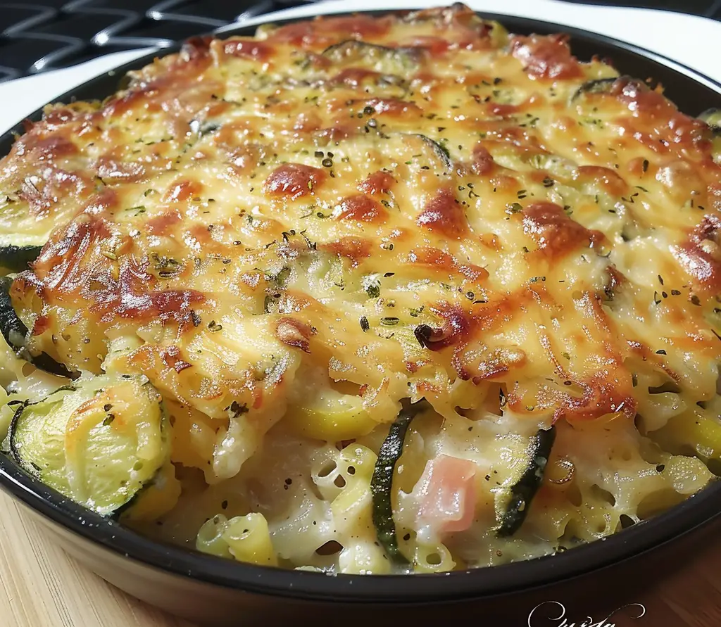 Gratin Courgettes, Jambon, Riz 